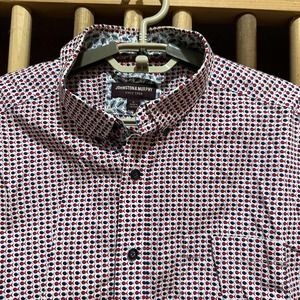 Johnston & Murphy Red Casual Button Down Shirt